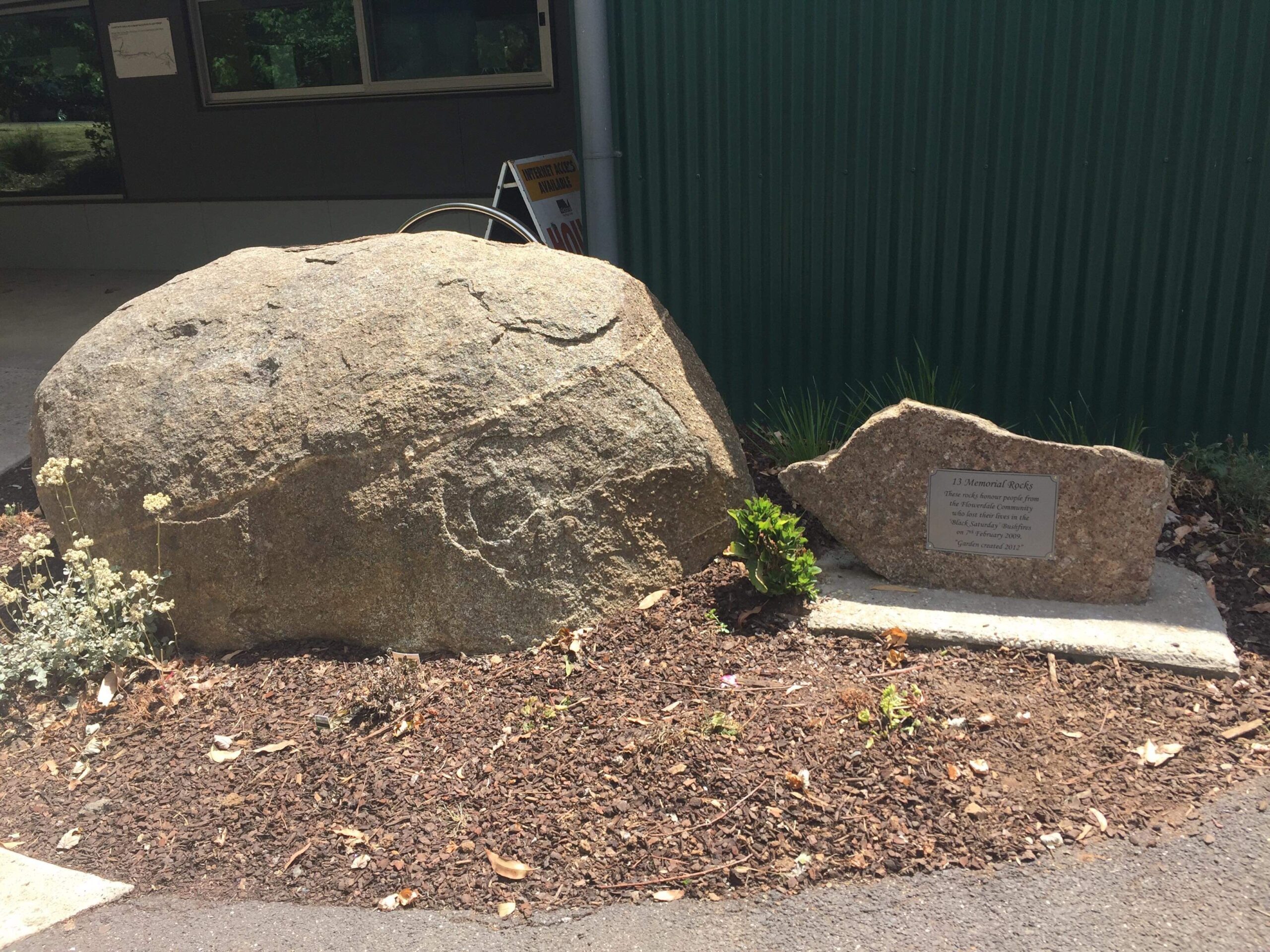 Memorial Plaque with Memorial Rocks
