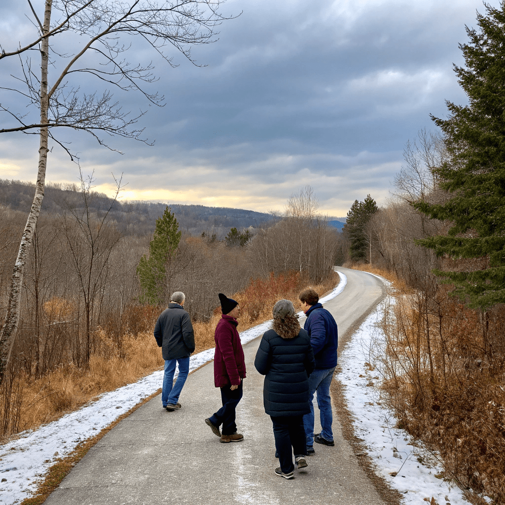 Flowerdale Community House walking group on a local trail, promoting social connection.